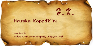 Hruska Koppány névjegykártya